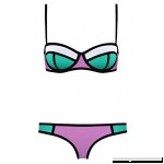 LOBiI78lu Women's Beautiful Color Block 2pcs Bikini Swimsuit Purple B01B4RC8JI